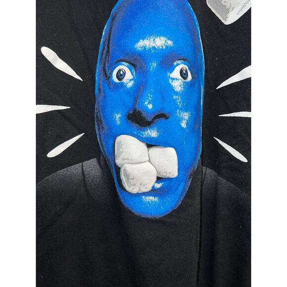 Blue Man Group Long Sleeve Shirt Marshmallow Throw Graphic Promo Tee Medium - Picture 3 of 9